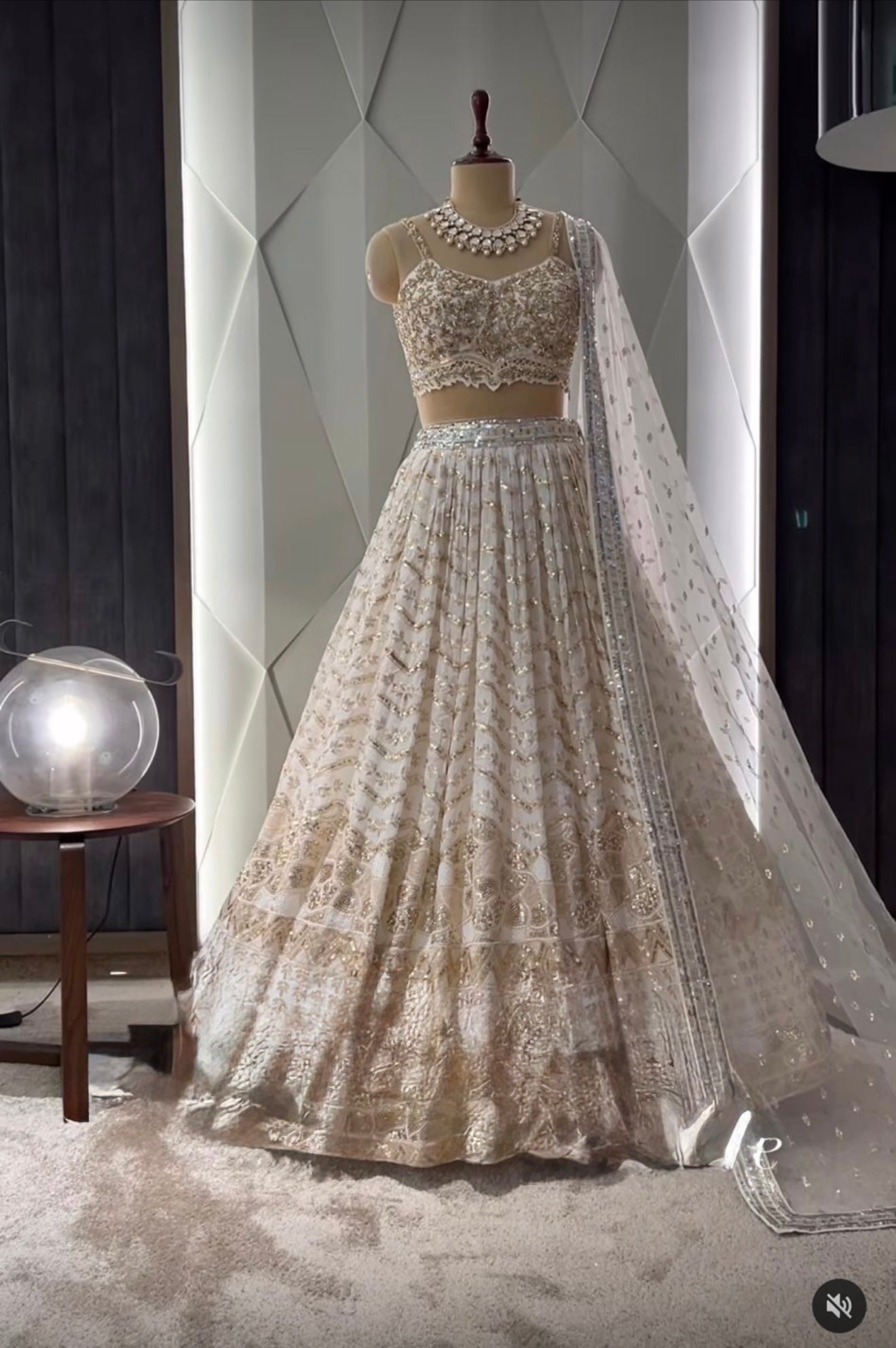 Timeless Ivory White Georgette Lehenga Set