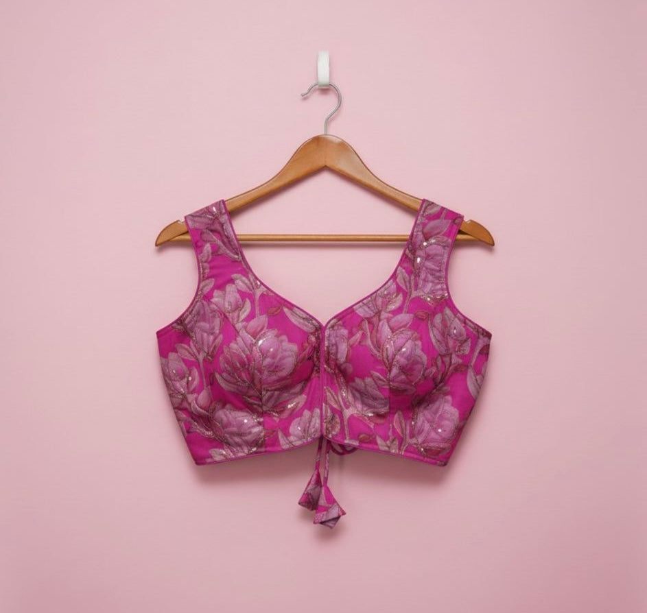 Pink sweet heart embroidered Blouse