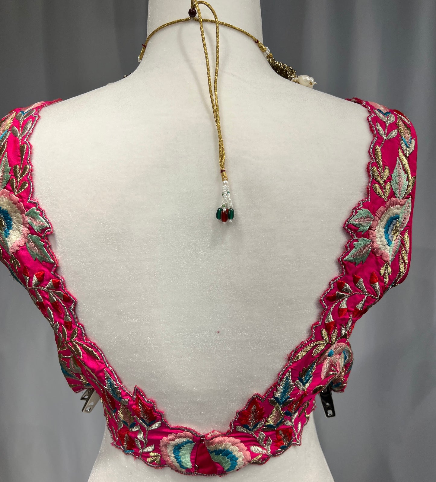Hot pink intricately embroidered Blouse