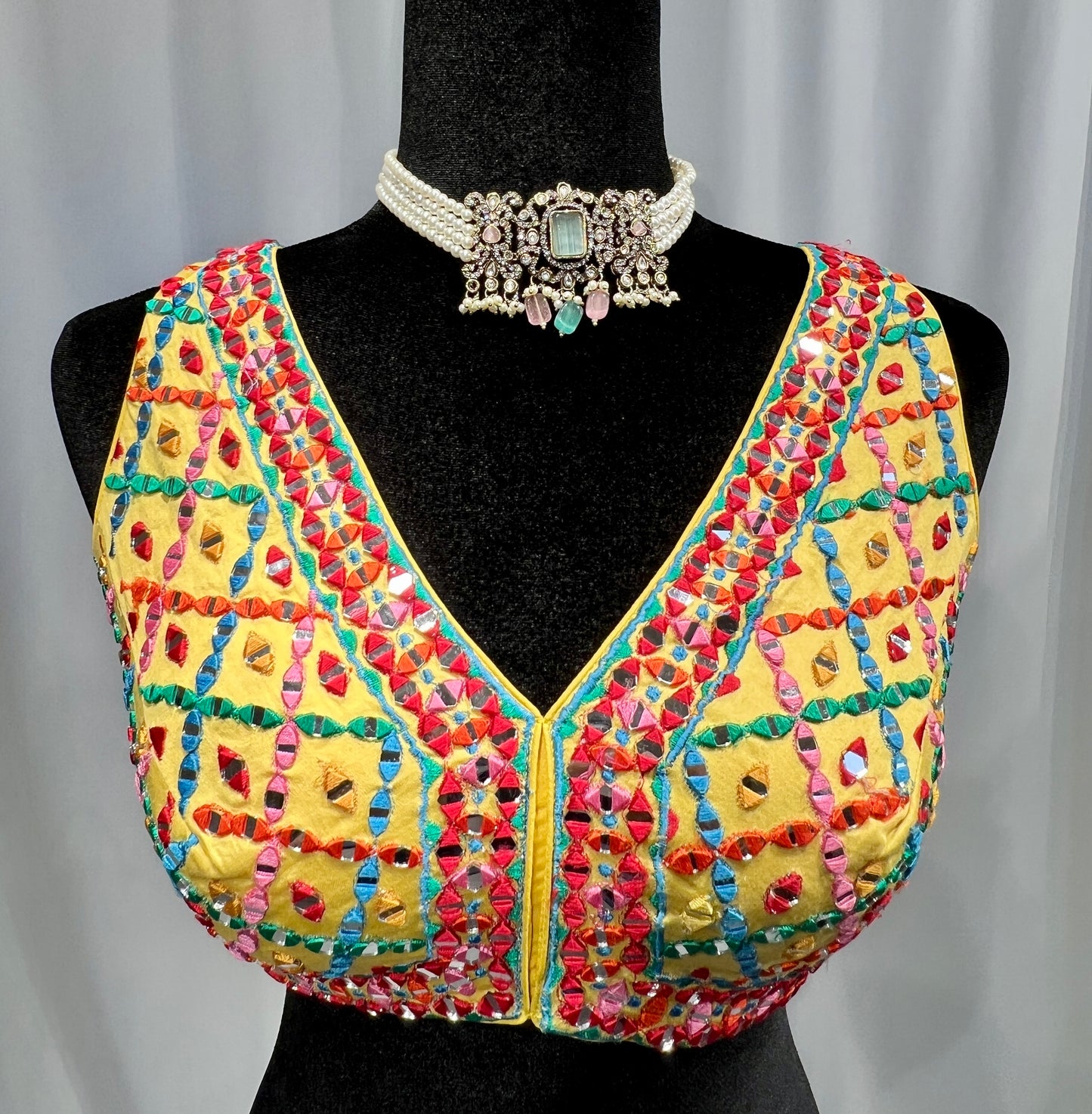 Multicolor yellow embroidered Blouse