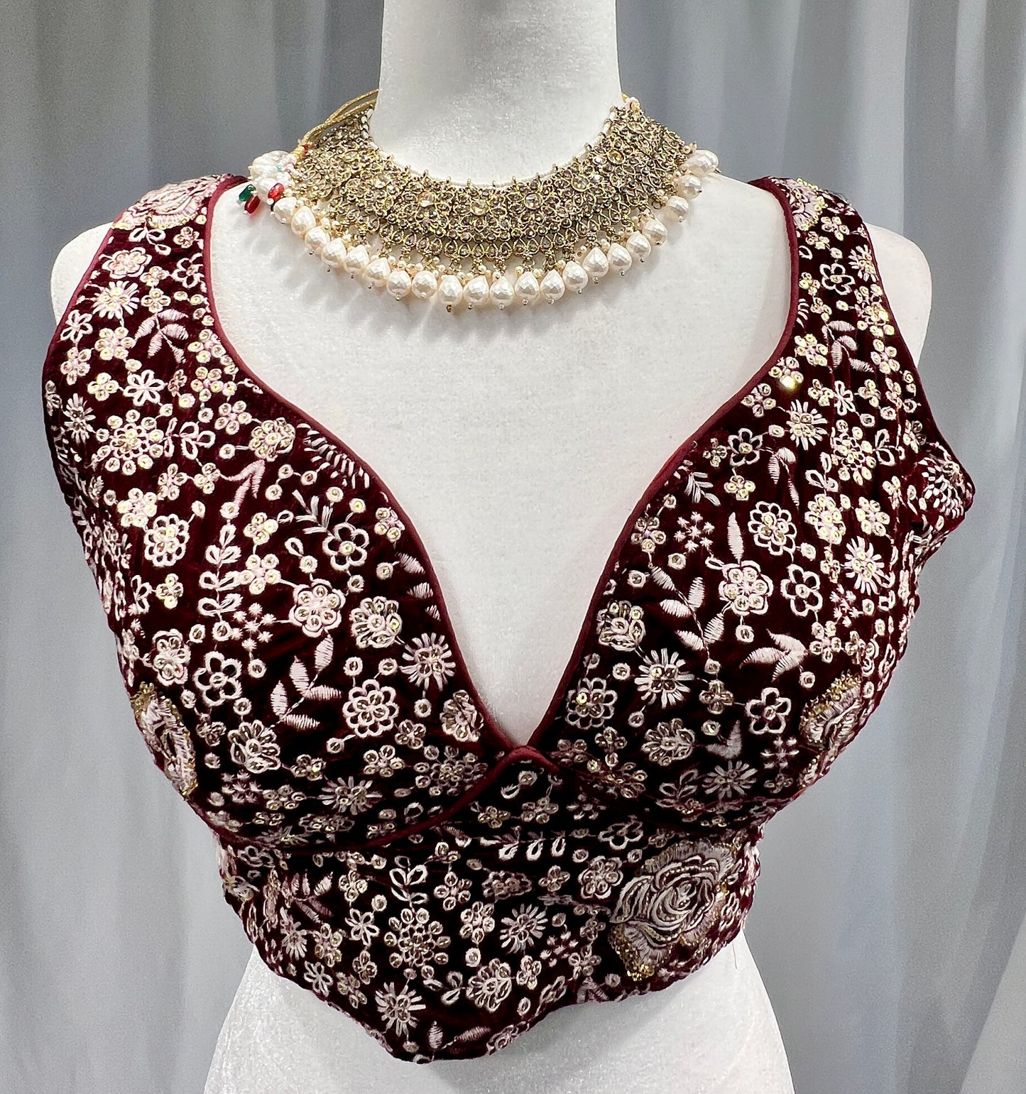 Magenta sweet heart embroidered Blouse