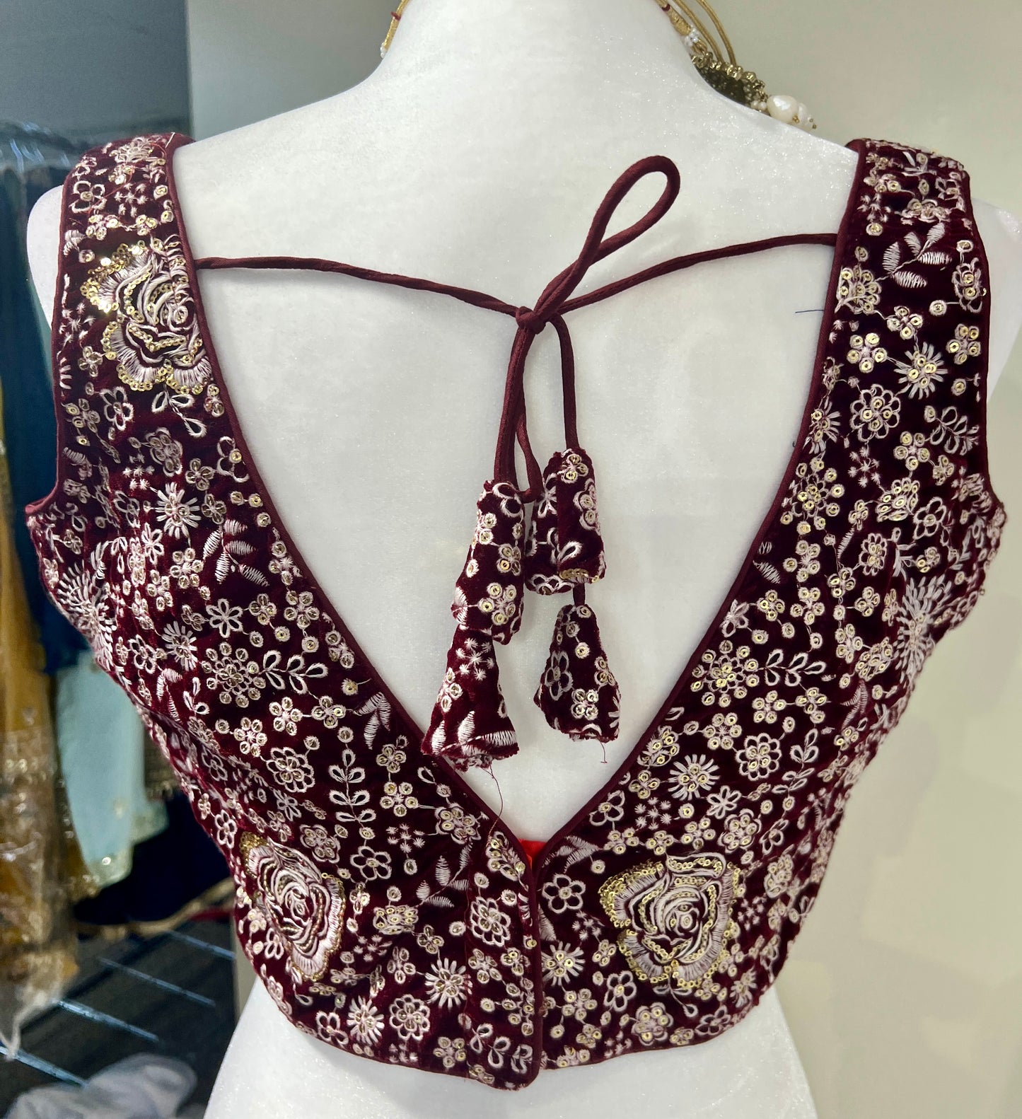 Magenta sweet heart embroidered Blouse