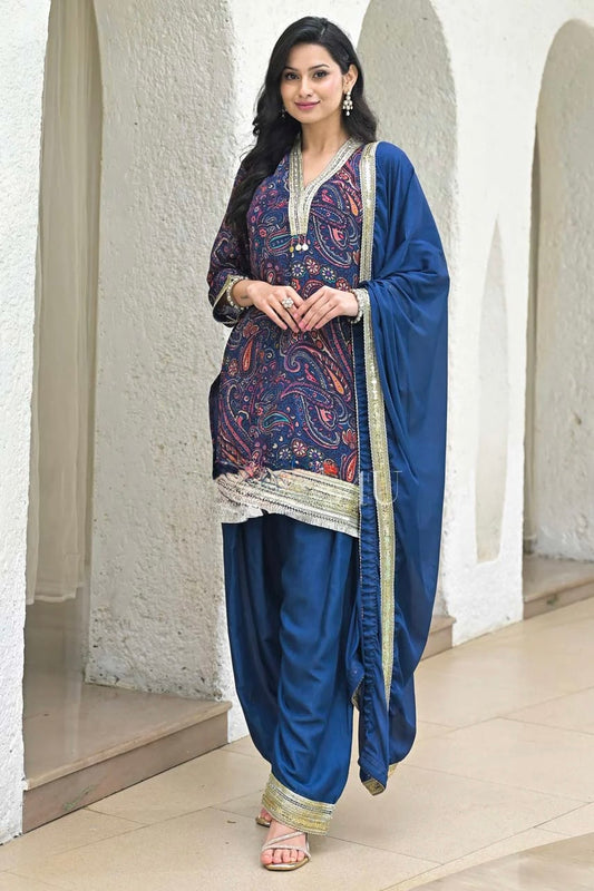 Blue Paisley Salwar Kameez