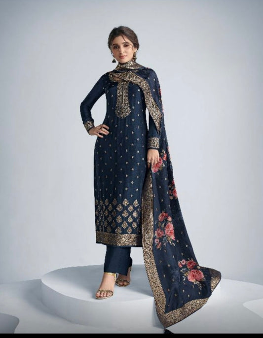 Embroidered Jacquard salwar Kameez set